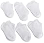 Jefferies Socks Boys 8-20  Seamless Toe Athletic Low Cut, 6-pack White, 6-7