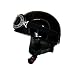 Oldtimer Motorradhelm mit Fliegerbrille in Schwarz Gr��e L