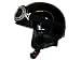Oldtimer Motorradhelm mit Fliegerbrille in Schwarz Größe L