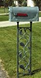 Verdigris Finished Floral Curbside Mailbox with Post