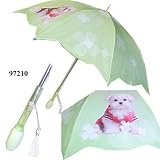 Dog w/flower handle auto umbrella