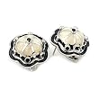 Designo Black And White Flower Earrings