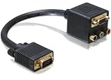 DELOCK Adapter VGA Stecker zu VGA + 3x Cinch Buchse