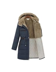 Zicac Womens Winter Warm Coat Hood Parka Overcoat Long Jacket (S:US2, Blue)
