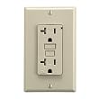 Leviton T7899-I 20 Amp, 125 Volt, Tamper Resistant SmartlockPro Duplex GFCI Outlet, Wallplate and Screws Included, Ivory