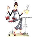 Jewelry Holder Earring Tree Photo Holder Cafe Girl Red and Black