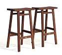 2 - 30" Tibetan Indoor/Outdoor Saddle Bar Stools - Sinker