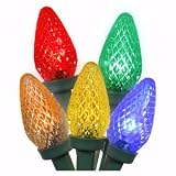 Vickerman 08720 - 25 Light Green Wire Multi-Color LED C7 Wedge Base Christmas Light String Set (X8GC720)