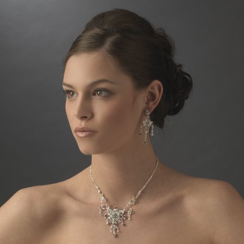 How to get Silver Swarovski Couture Necklace & Earrings Set Bridal Set Reviews