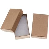 Beadaholique Kraft Brown Cardboard Jewelry Boxes (16 Pack), 2.5 x 1.5 x 1"