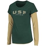 South Florida Bulls Womens Cascade Double Layer T-Shirt - Green (Large)