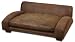 Luxe Designer Brown Leather Large Dog / Pet Sofa Bed