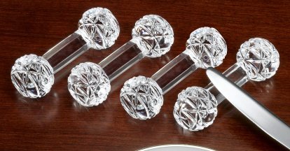 Set of 4 Crystal Knife Rests