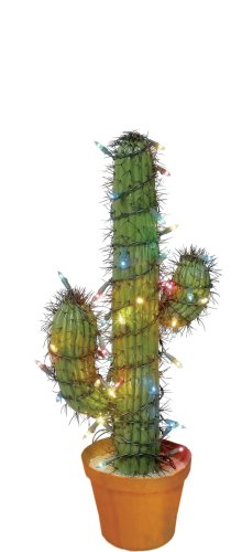 GKI Bethlehem Lighting 35 Multi Color Light 2-Foot Cactus in Terra Cotta Pot