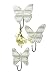 CBK Ltd Mirror Etched Butterfly 2-1/2-Inch D by 8-Inch H Wall Hooks, Set of 3