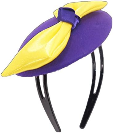 June's Young Girl Hats Hair Accessories Girl's Party Headbands Bows(purple/yellow)