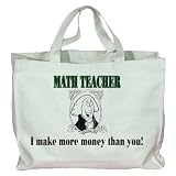 MATH TEACHER I make more money than you! Totebag (Cotton Tote / Bag)
