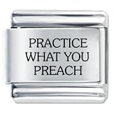 Practice What You Preach Religious Italian Charms Bracelet Link