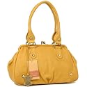 Oriano Yellow Leather Purse Framed Shoulder Bag
