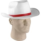 Adult's White Felt Cowboy Costume Hat (Sz: Small)