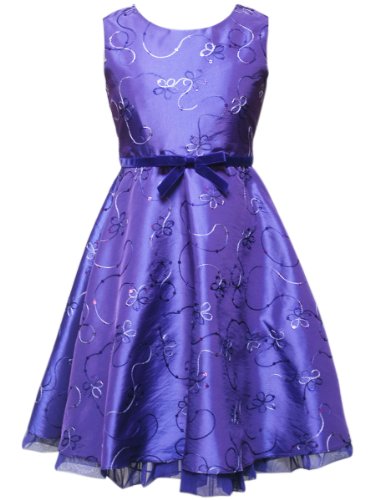 Embroidered Taffeta girls dress