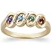 10K Ribbon Family Name & Birthstone Solitaire Ring – Personalized…