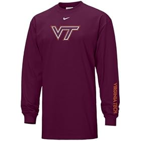 Nike Virginia Tech Hokies Maroon Youth Classic Logo Long Sleeve T-shirt