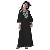 Sequined And Embroidered Black Caftan (Petite, Tall & Misses Sizes XS-3X)