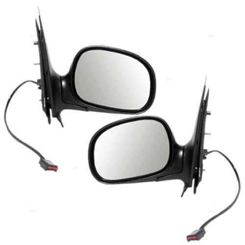 New Pair Set Power Side View Mirror Glass Black and Chrome Housing Assembly Haoamaonaonaon