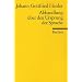 Abhandlung �ber den Ursprung der Sprache