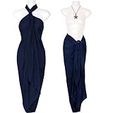 Ladies' Embroidered Sarong by 1 World Sarongs in Navy Blue