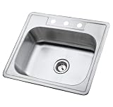Elements of Design K25228BN# 22 Gauge Single Bowl Stainless Steel Self-Rimming Kitchen Sink, Brushed Nickel