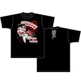 猫神やおよろず 笹鳴&メイ子柄 Tシャツ ブラック サイズ:M