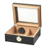Quality Importers Capri Glasstop 25-50 Cigar Glasstop, Black Oak