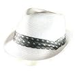 New PP Waterproof Satin Band Stingy Fedora Crushable Hat * White Medium
