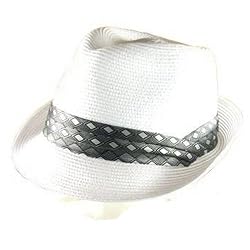 New PP Waterproof Satin Band Stingy Fedora Crushable Hat * White Medium
