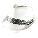 New PP Waterproof Satin Band Stingy Fedora Crushable Hat * White Medium
