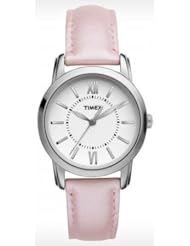Timex T2N684 Womens Uptown Chic Pink Metallic Leather Strap