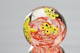 Murano Design Hand GlassYellow Millefiori Art Paperweight