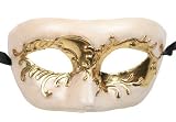 Medici Eye Mardi Gras Mask Gold & Ivory Antique MUSIC Halloween