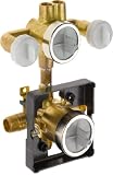 Delta R18222-XOWS Pre-Plumbed Rough-In Valve with Extra Outlet 6-Function with Stops