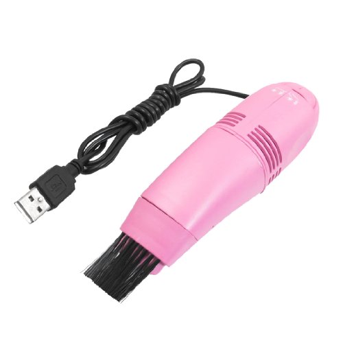 Gino Pink USB Port Laptop Keyboard Mini Vacuum Cleaner w Brush