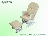 AFG Baby Furniture GL7026W/BB Glider Chair - White Frame/Beige Pattern
