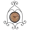 Iron Scroll Wall Clock - Black (17x14")