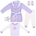 Teddy Bear Pajama, Bath Robe and Slipper Set for Infant Girls