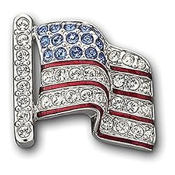 Swarovski Crystal American Flag Tack Pin