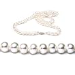 Single Strand 22 Inch 7.0-8.0mm White Semi-Round Freshwater Cultured Pearl Necklace
