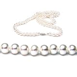 AugustinaJewelry Single Strand 22 Inch 7.0-8.0mm White Semi-Round Freshwater Cultured Pearl Necklace