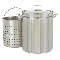 Bayou Classic 1144 44-Quart All Purpose Stainless Steel Stockpot with Steam and Boil Basket