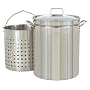 Bayou Classic 1144 44-Quart All Purpose Stainless Steel Stockpot with Steam and Boil Basket
